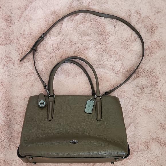 Coach Handbags - Coach Taupe Leather Satchel